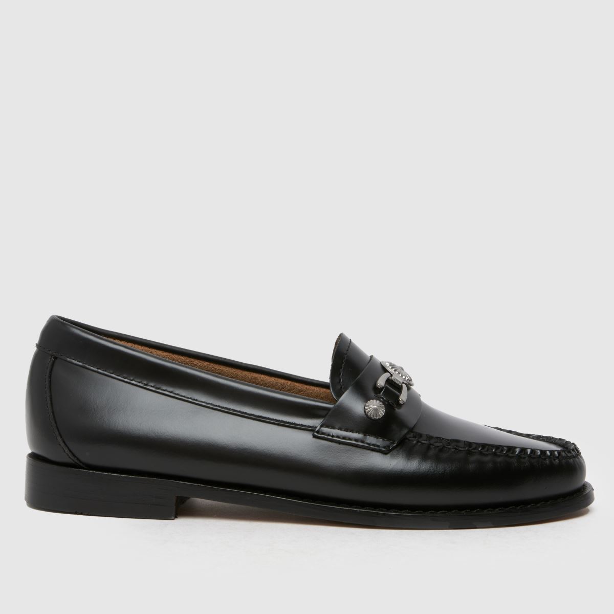 GH BASS – Weejuns – Svarta, platta loafers i westernstil