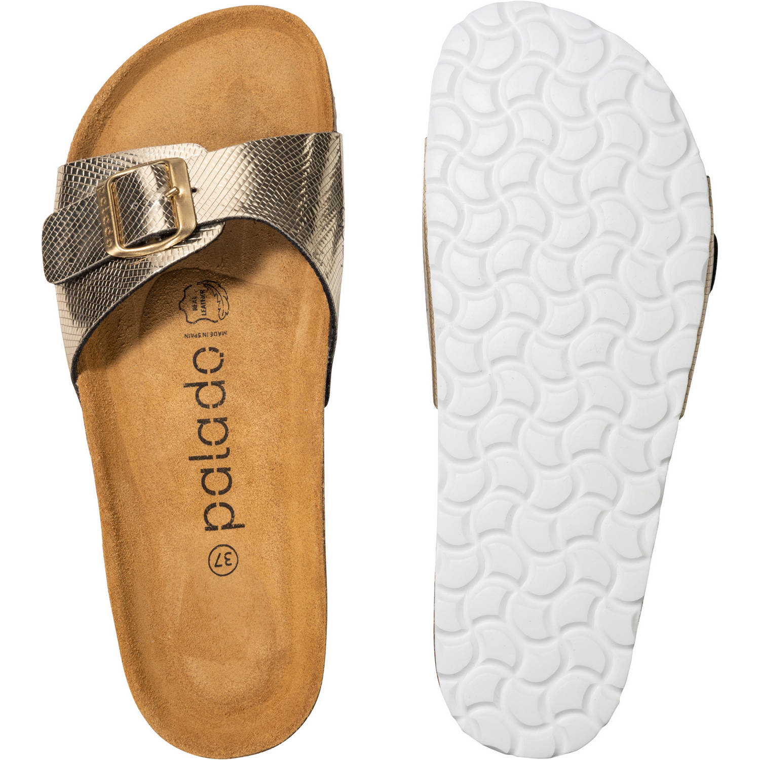 Palado Malta Coralino, Pantoletten, Damen, Metallic Snake Gold