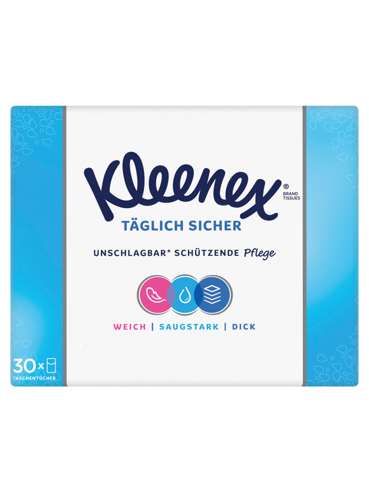 Kleenex Täglich Sicher Taschentücher 4-lagig 10 x 30 Päckchen à 9 Tücher günstig kaufen onesize
