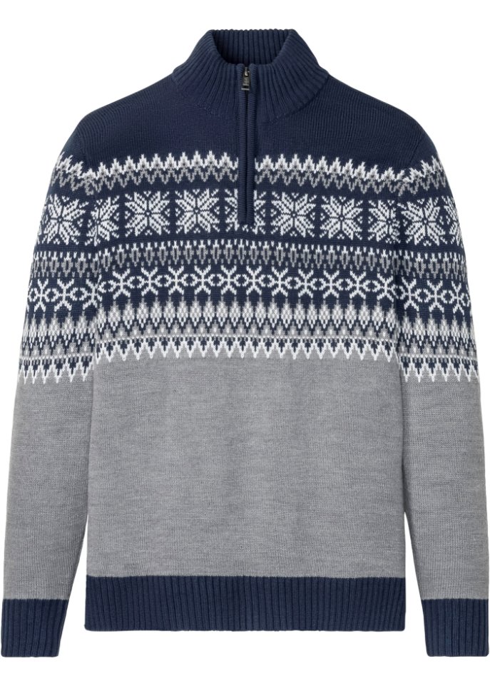 Norweger-Pullover mit Troyerkragen