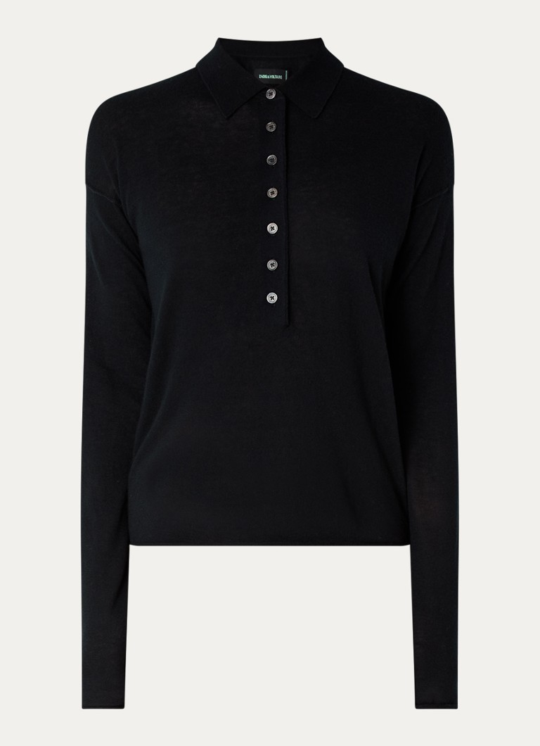 Zadig&Voltaire Marly smalkadījuma kašmira džemperis ar polo apkakli