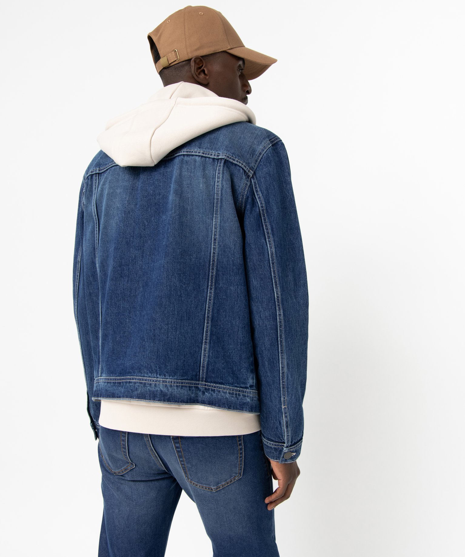 Veste en jean homme coupe droite stone | GEMO