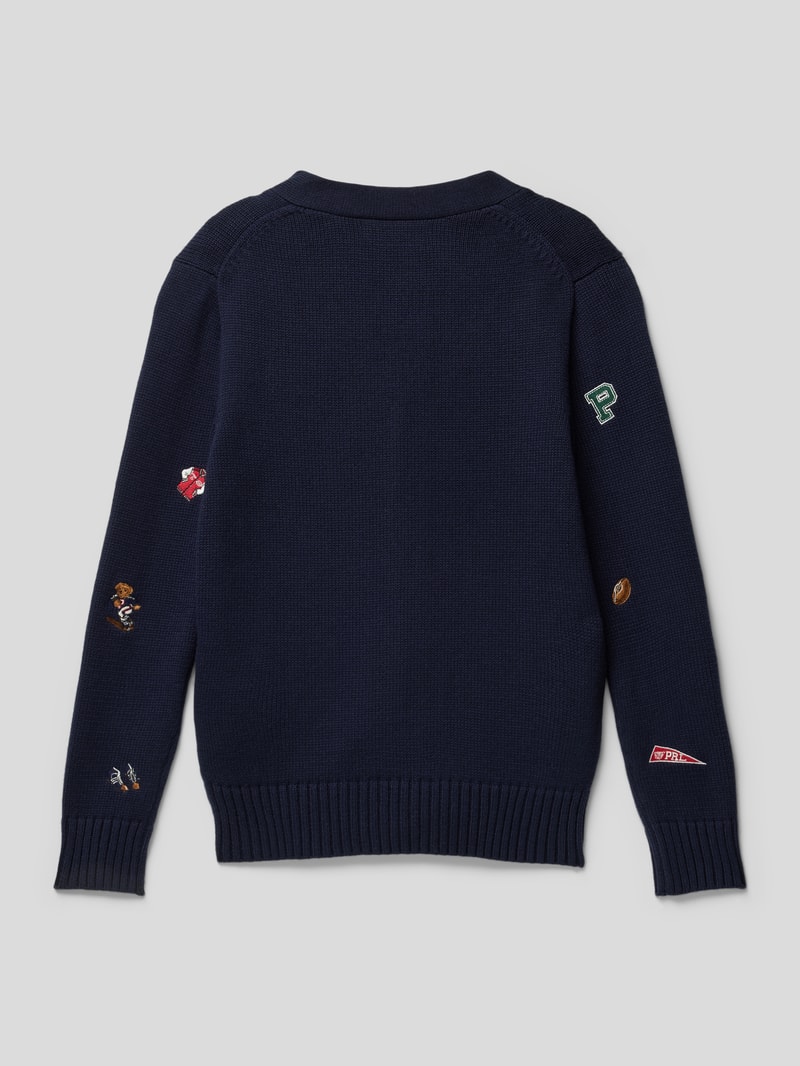 Cardigan mit Allover-Muster in marineblau