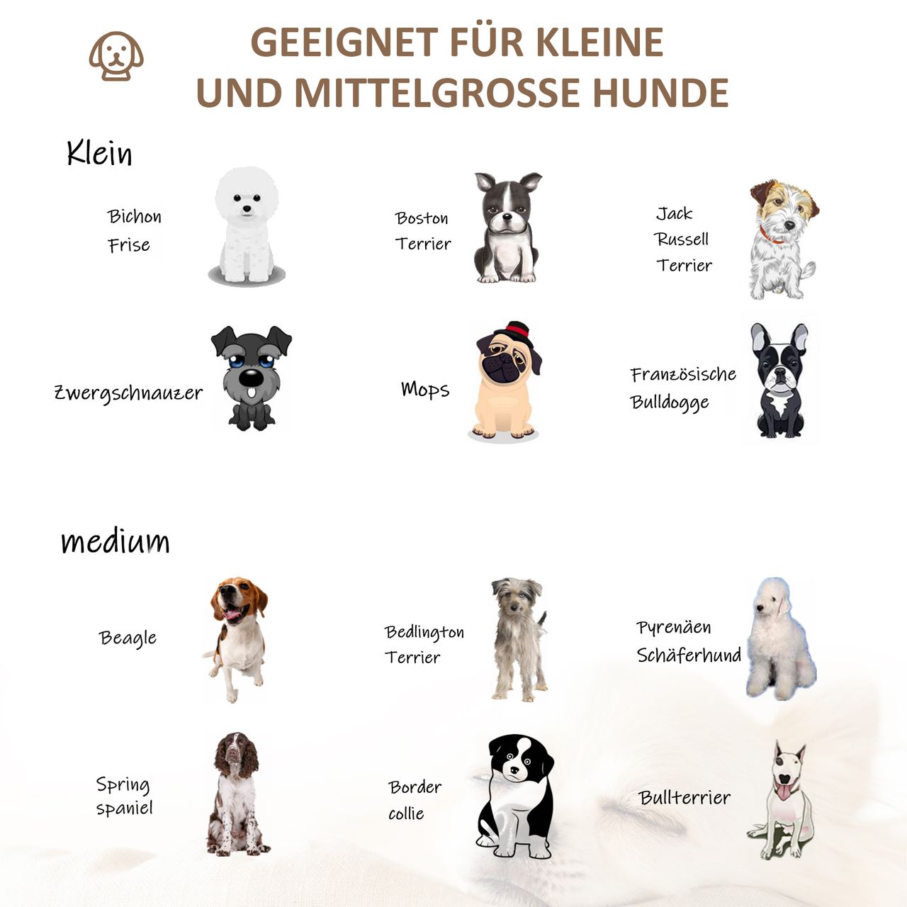 PawHut Haustierbett Tierbett Hundematratze Hundematte Bezug abnehmbar waschbar für kleine Hunde Katzen leinenartiges Polyester samtartiges Polyester PP-Baumwolle Grau75 x 55 x 20 cm