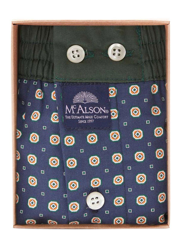 MC ALSON, Boxershorts, Baumwolle, marine gemustert