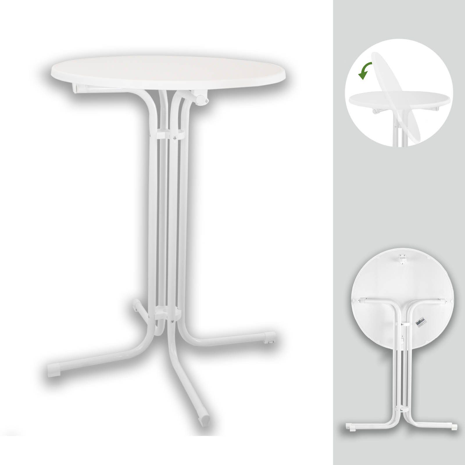 TRUTZHOLM Stehtisch Ø 70 cm Höhe 110 cm Stahl Gastrotisch Partytisch Bistrotisch klappbar (1er)