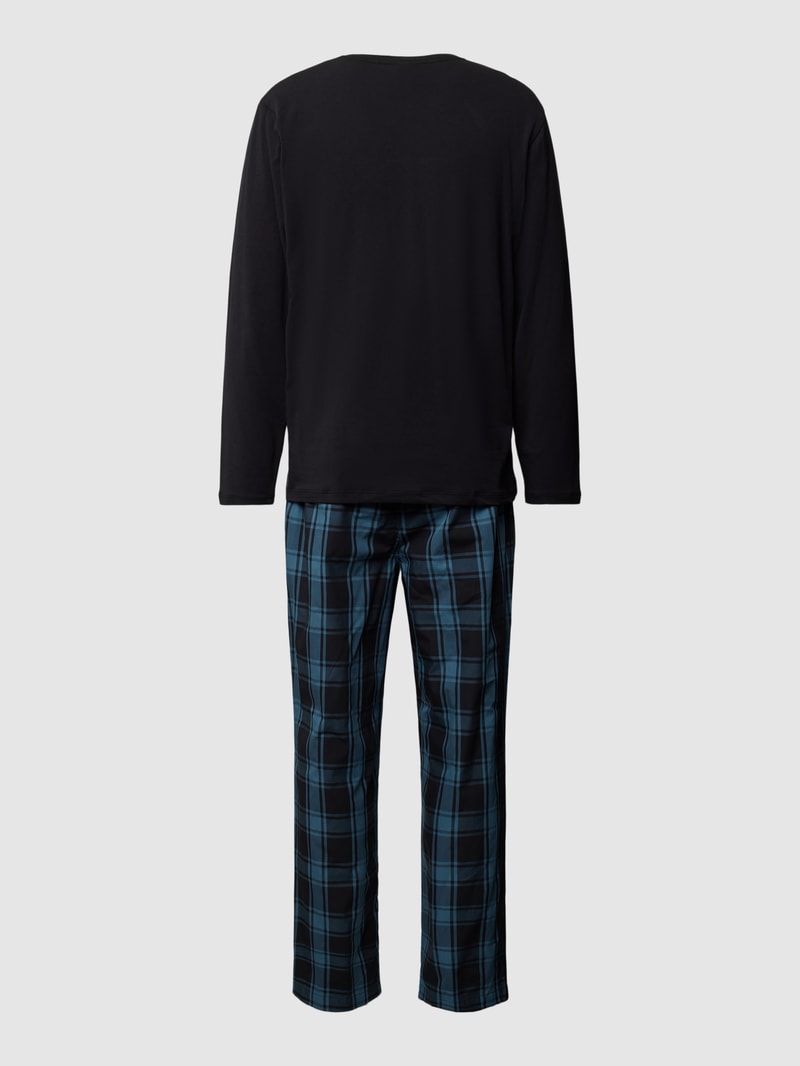 Pyjama mit Label-Print in schwarz