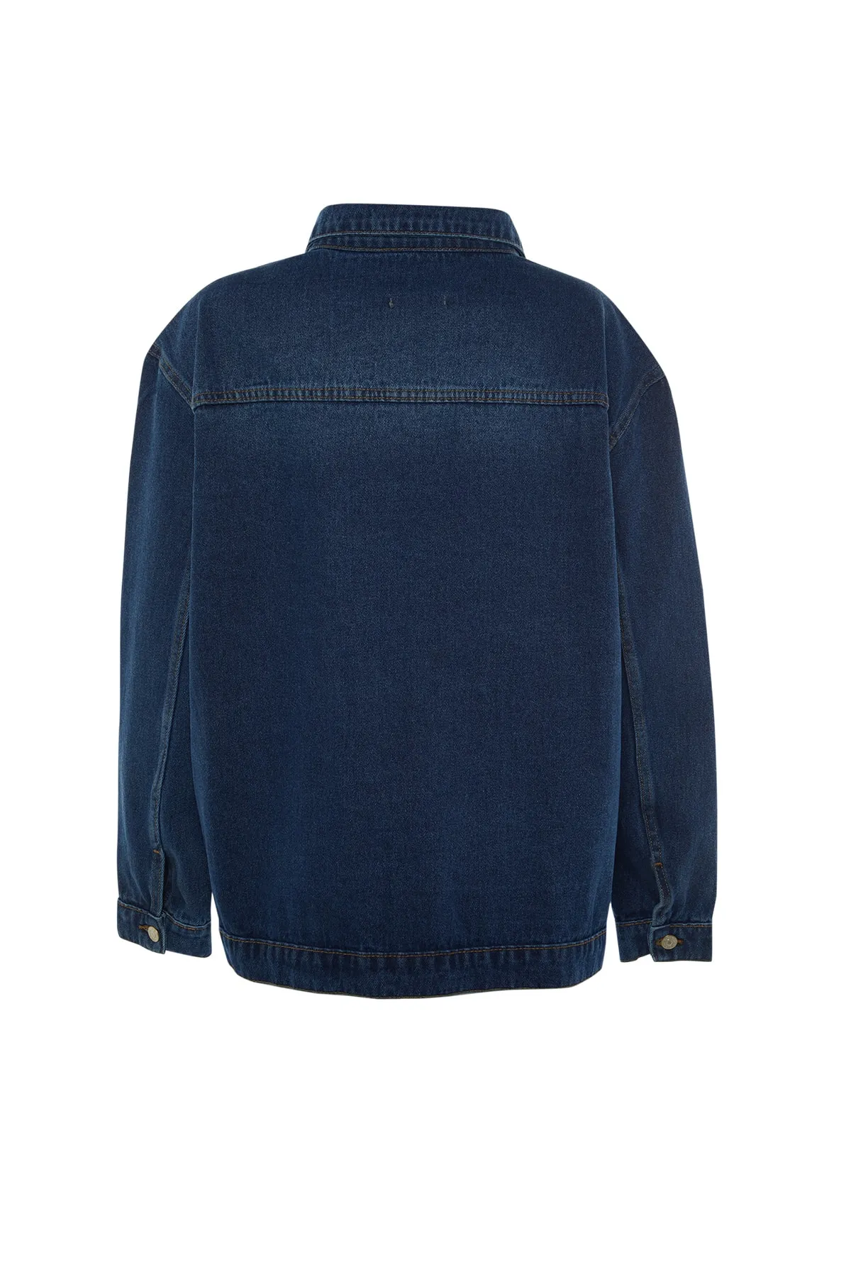 Trendyol Curve  Blaue Jeansjacke mit Taschendetail TBBSS22YE00000