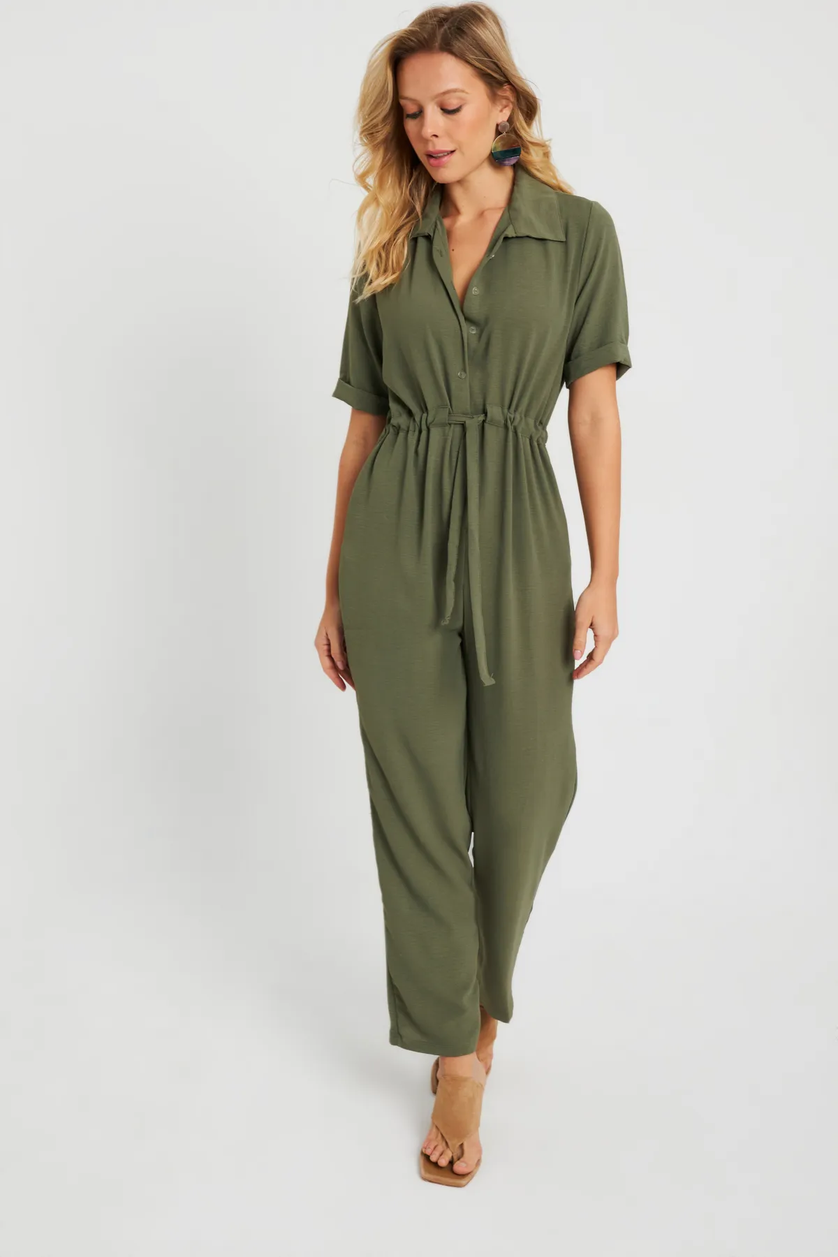 Cool & Sexy  Damen-Overall Khaki Q985