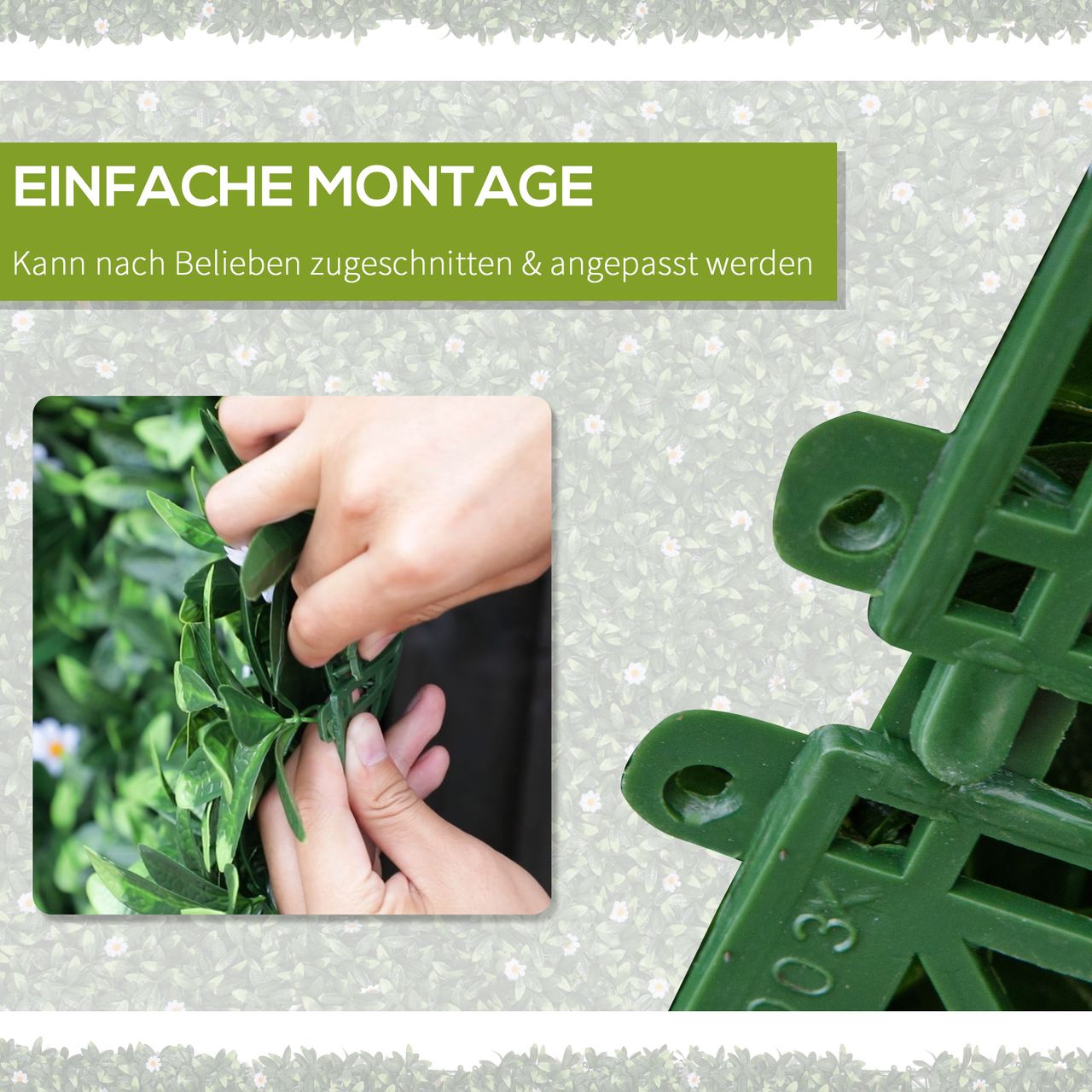 Outsunny 12 Stück künstliches Pflanzenwand Garten Outdoor Dekor