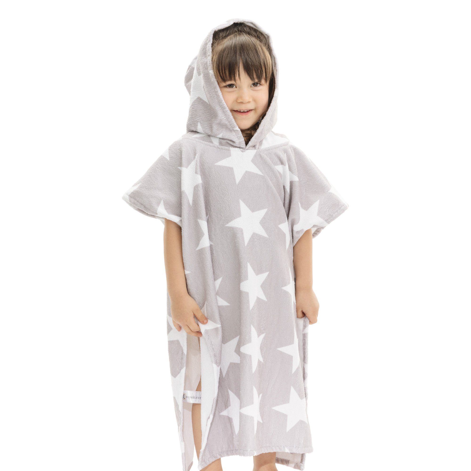 HOMELEVEL Bademantel Kinder und Baby Badeponcho - Poncho Handtuch - Surfponcho, Baumwolle