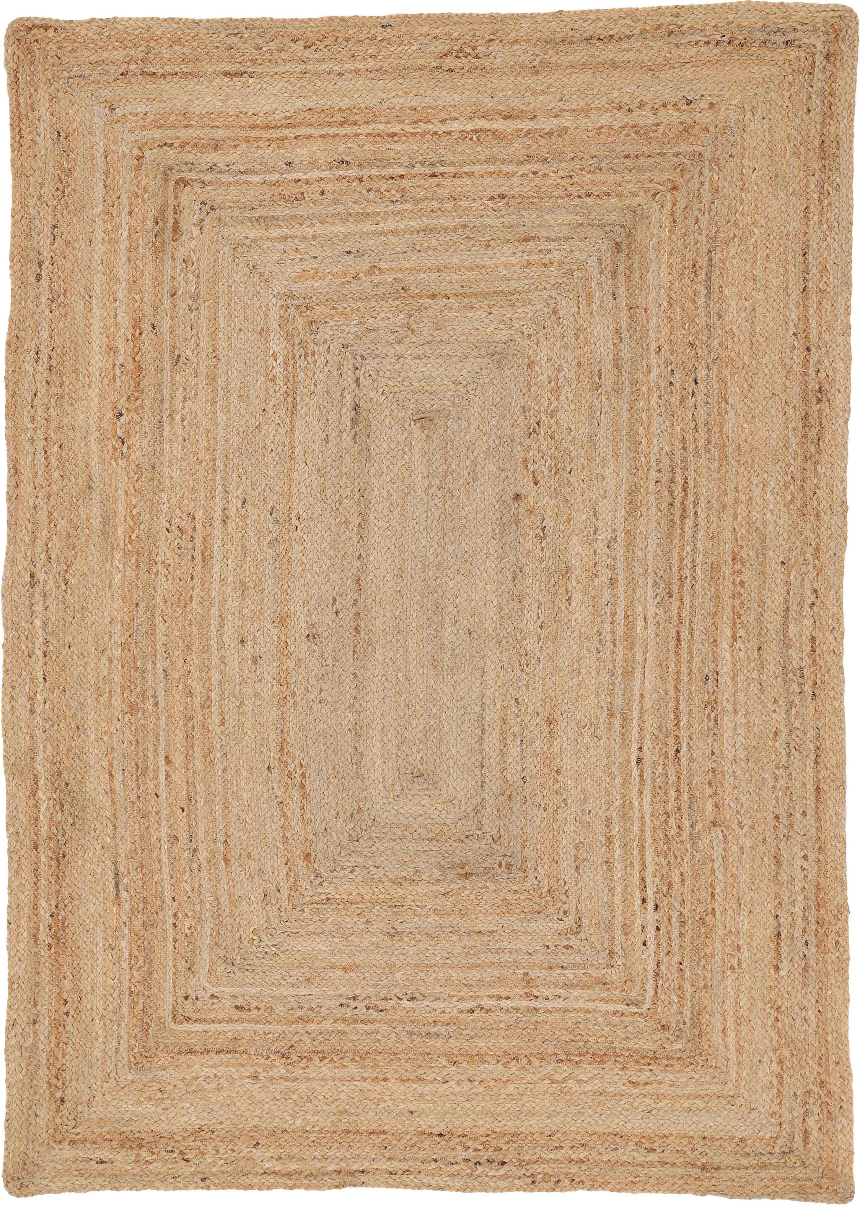 Teppich Nele Juteteppich Naturfaser, carpetfine, rechteckig, Höhe: 6 mm, geflochtener Wendeteppich aus 100% Jute, quadratisch und als Läufer