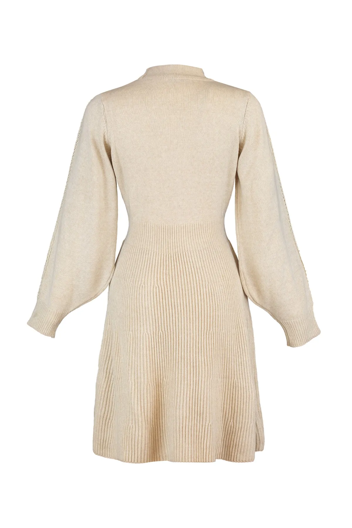 Trendyol Collection  Beigefarbenes Mini-Strickkleid TWOAW22EL0011