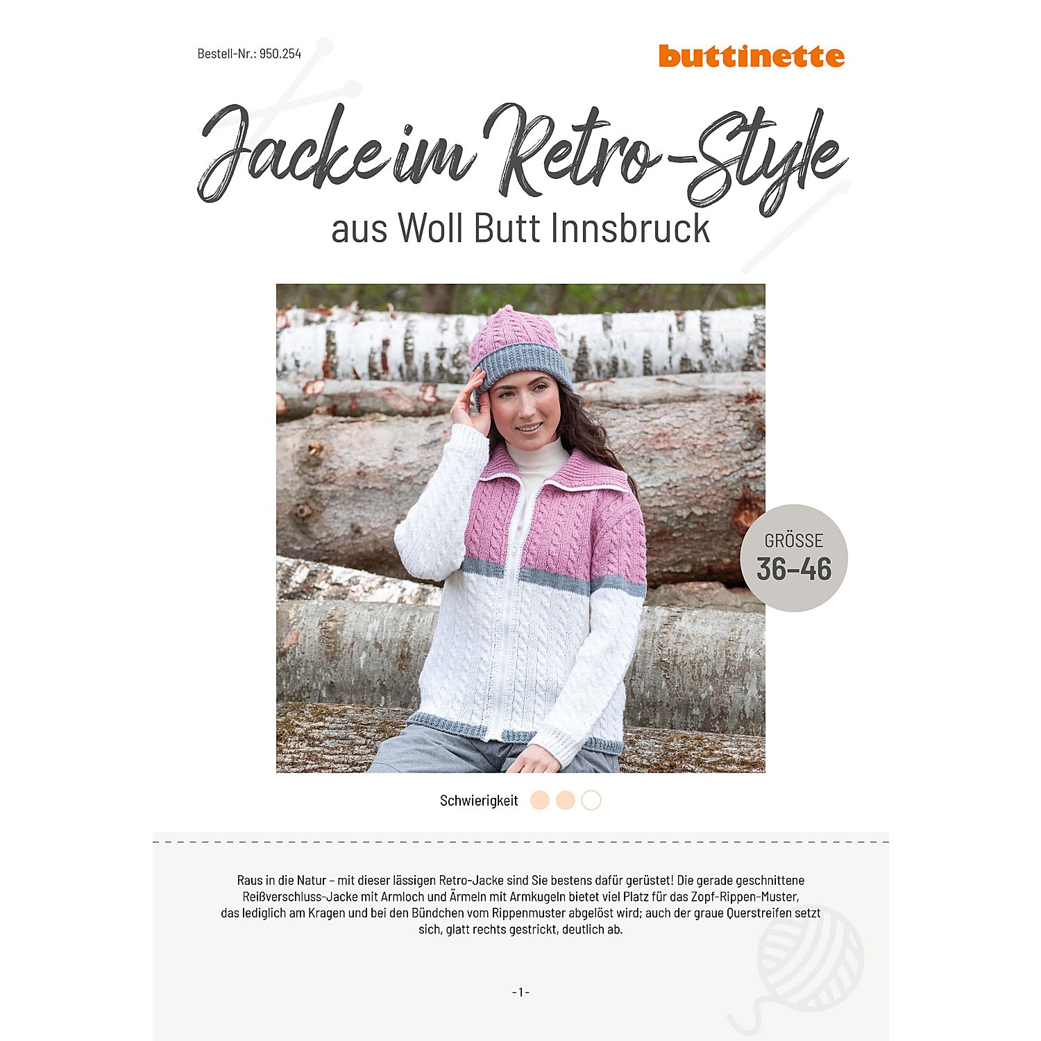 Strickanleitung – Jacke im Retro-Style aus Woll Butt Innsbruck