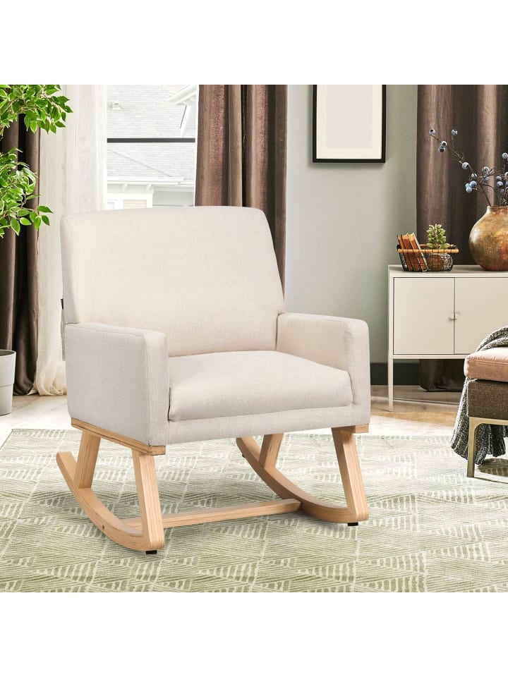 COSTWAY Schaukelstuhl in Beige günstig kaufen 85 cm