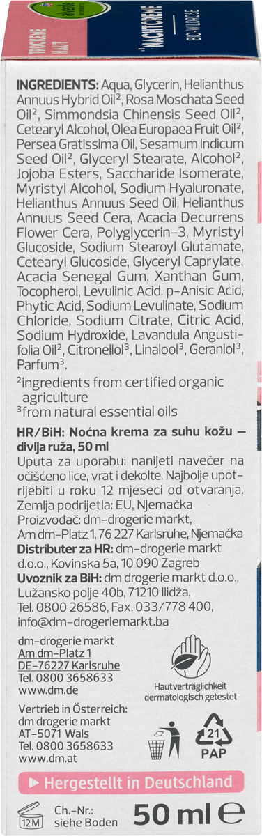 Nachtcreme Wildrose, 50 ml