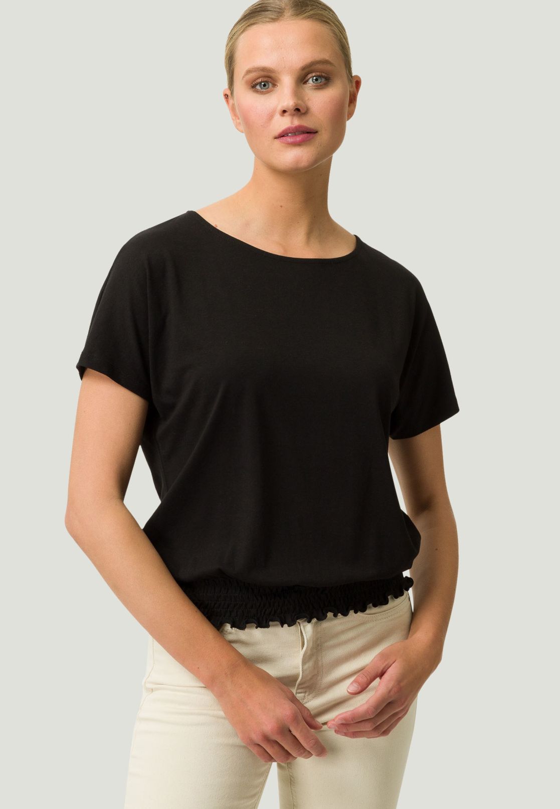 Shirt kurzarm mit gerafften Saum