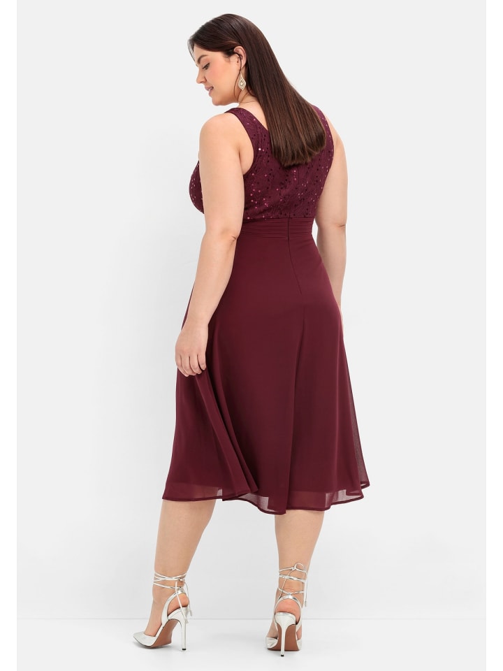 sheego Abendkleid in aubergine günstig kaufen