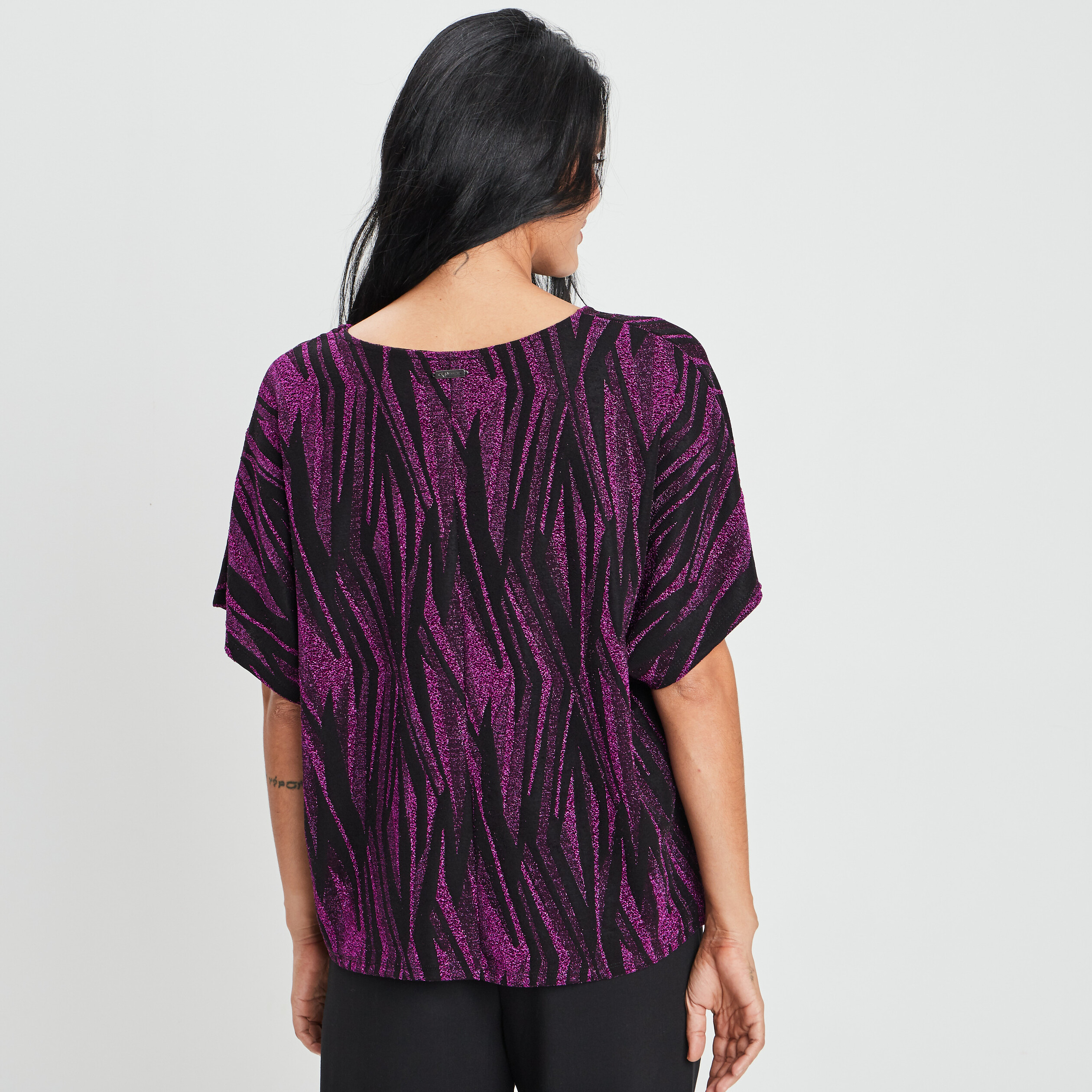 T-shirt de soirée manches courtes violet femme | La Halle