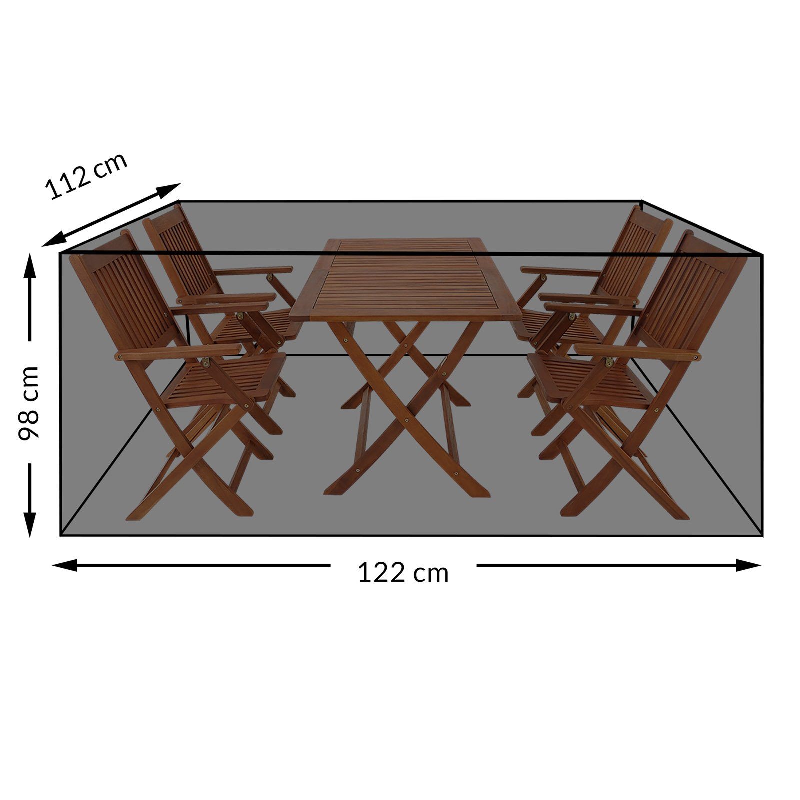 Kingsleeve Gartenmöbel-Schutzhülle Kingsleeve, Gartenmöbel Winterfest UV-beständig PE 122x112x98cm Garage Doppelnaht