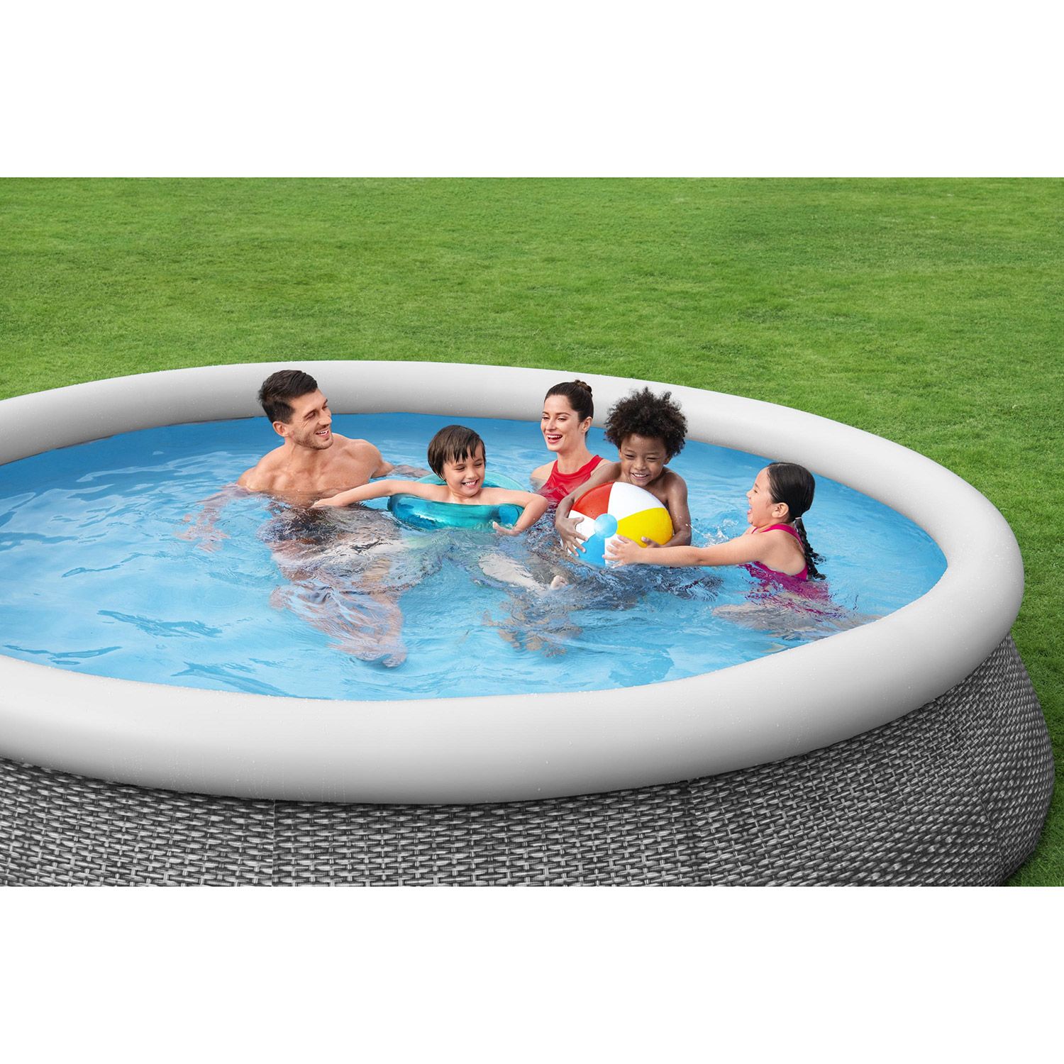 Bestway Fast Set Rattan-Pool-Set mit Filterpumpe