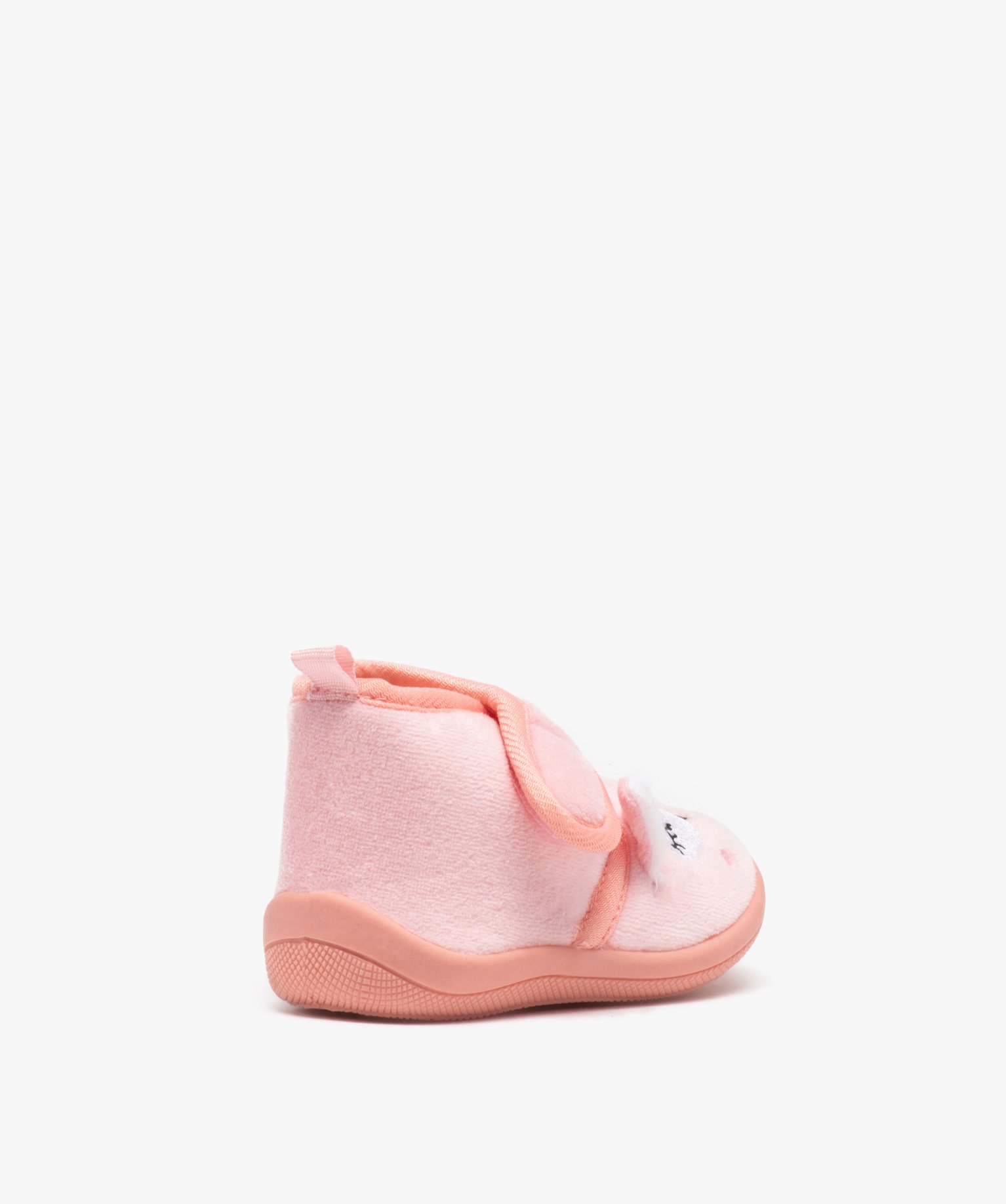 Chaussons bébé fille bottillon en velours motif renard rose | GEMO