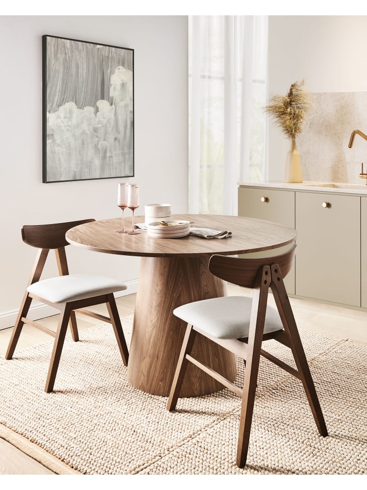 Beliani 2er-Set Esszimmerstuhl LACOTA in Braun/Grau günstig kaufen onesize