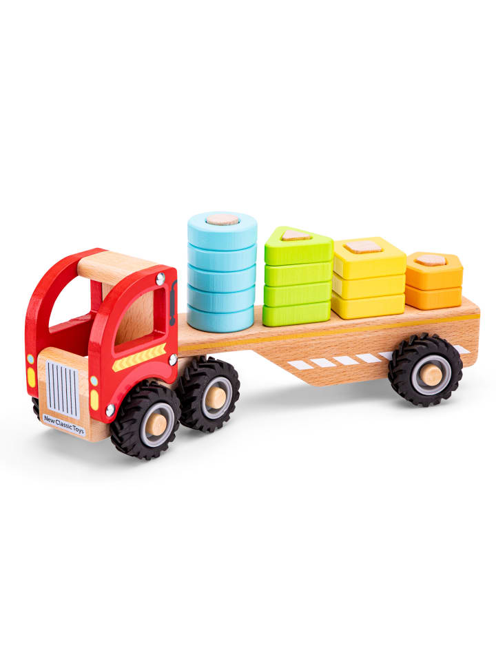 New Classic Toys Autotransporter mit Steckformen Abschleppwagen u Steckfiguren aus Holz 18 Monate günstig kaufen onesize