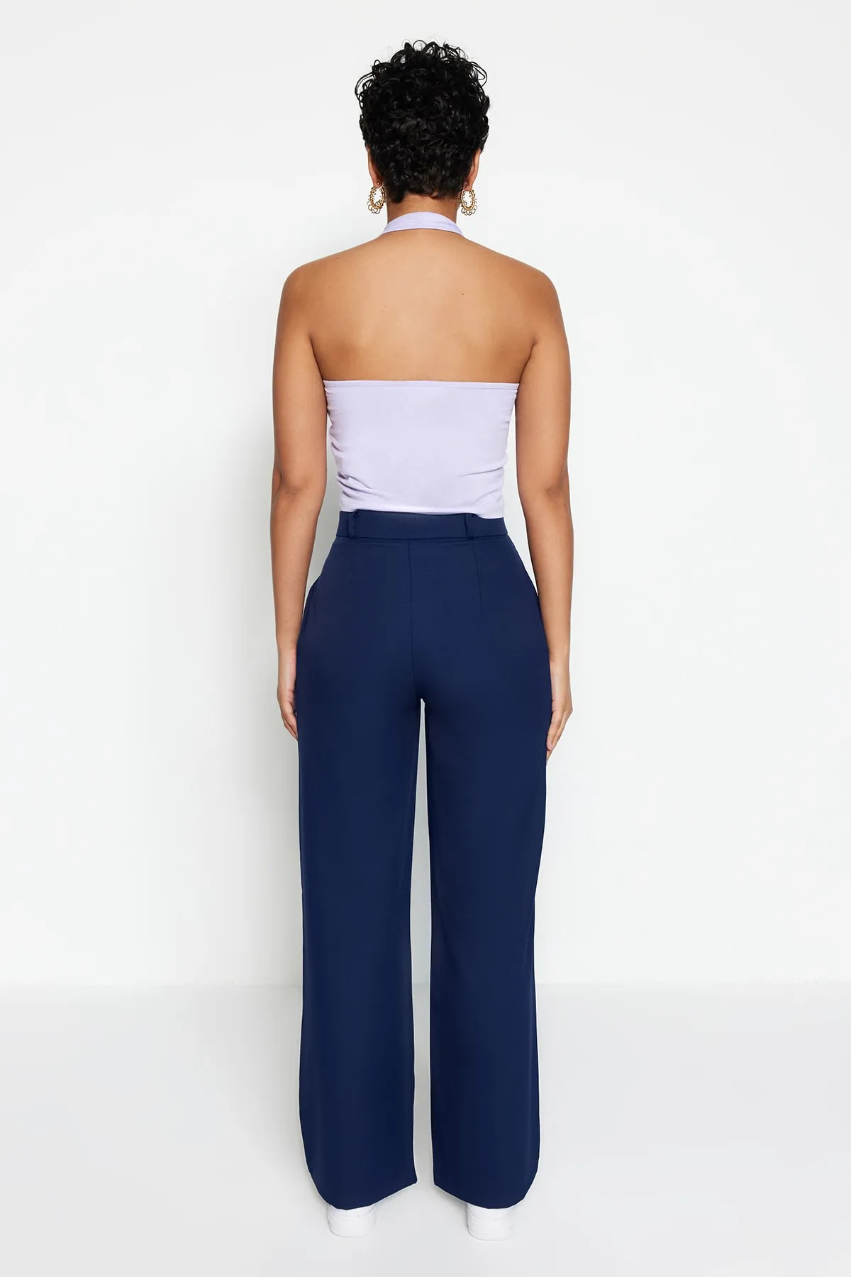 Trendyol Collection  Blaue Webhose mit weitem Bein TWOAW22PL0263
