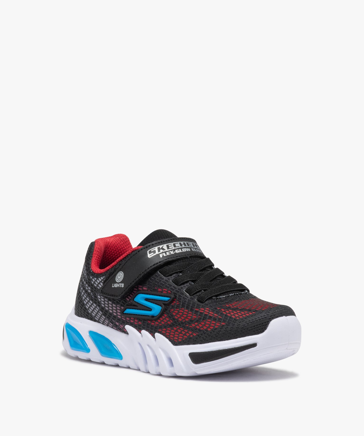 Baskets Garçon style running à semelle lumineuse - Skechers noir | GEMO
