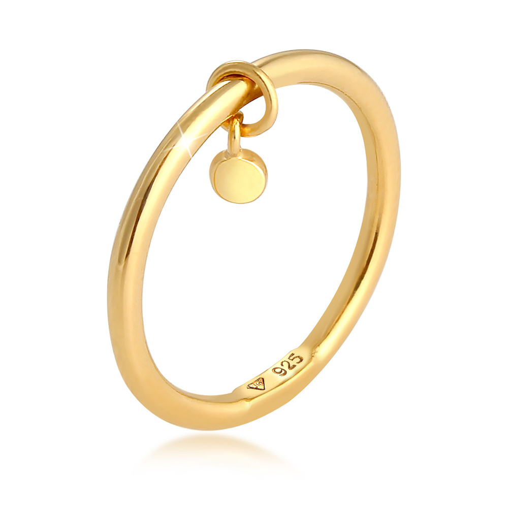 Elli Elli Bague Plaquette ronde pour dames Bandring Minimum de base en argent sterling Bague