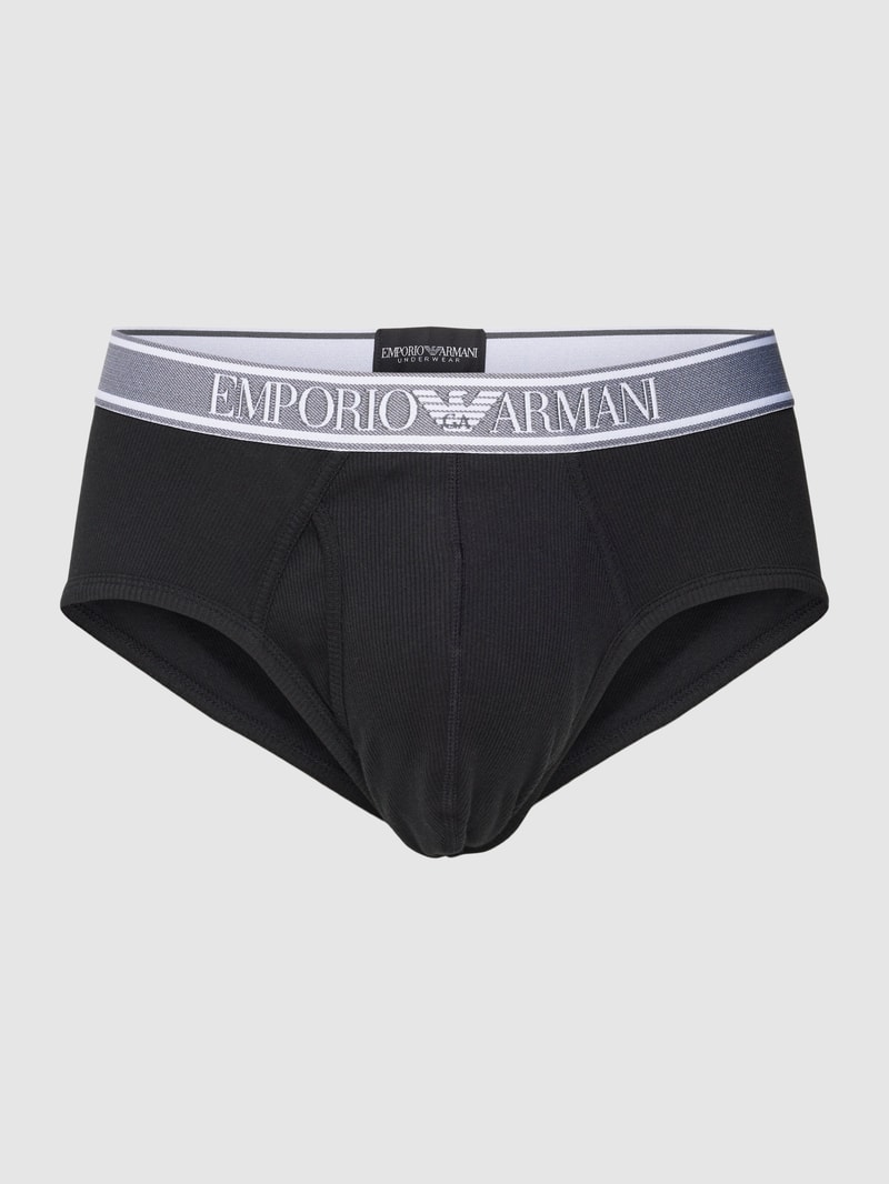 Slip mit Feinripp in schwarz