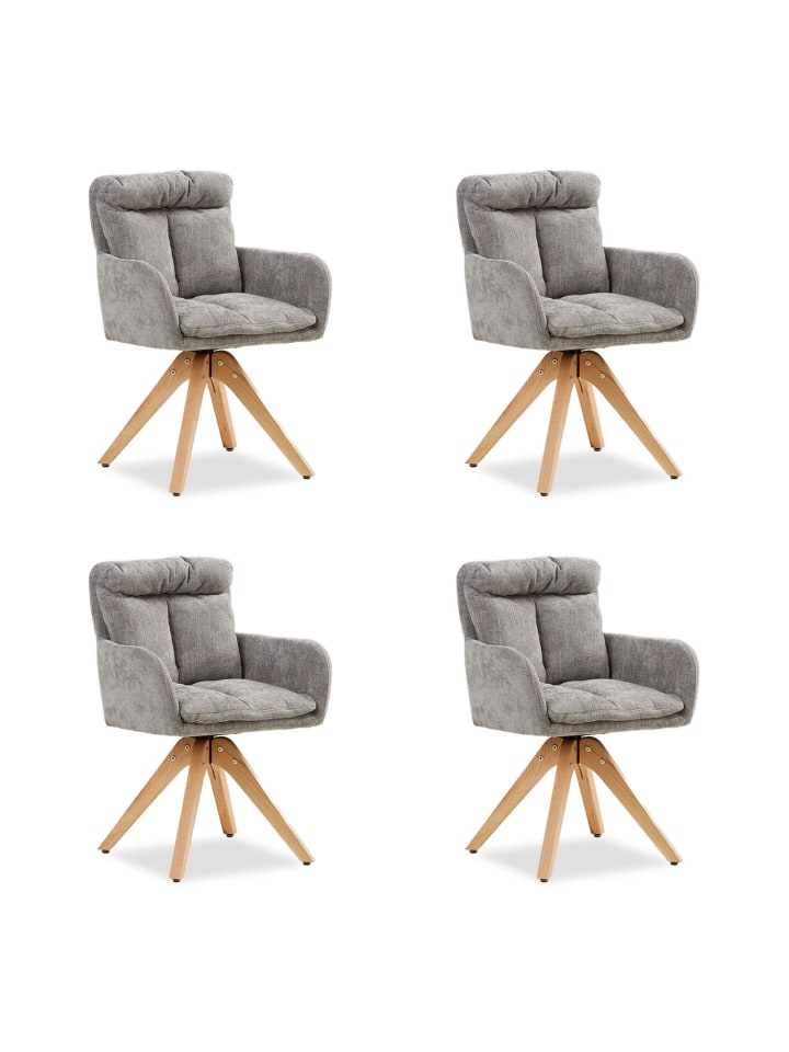 Homestyle4u 4er Set Polsterstühle in Grau günstig kaufen onesize