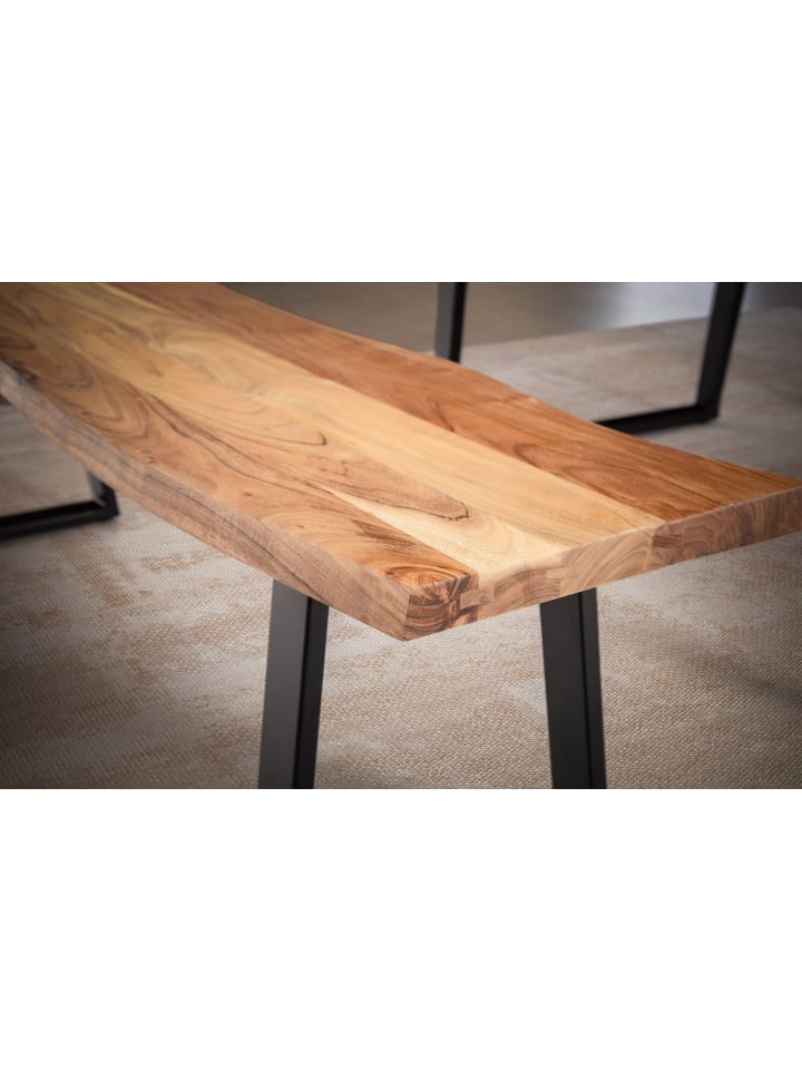 KADIMA DESIGN Esszimmerbank 120x40x45,5 cm Massivholz / Metall mit günstig kaufen