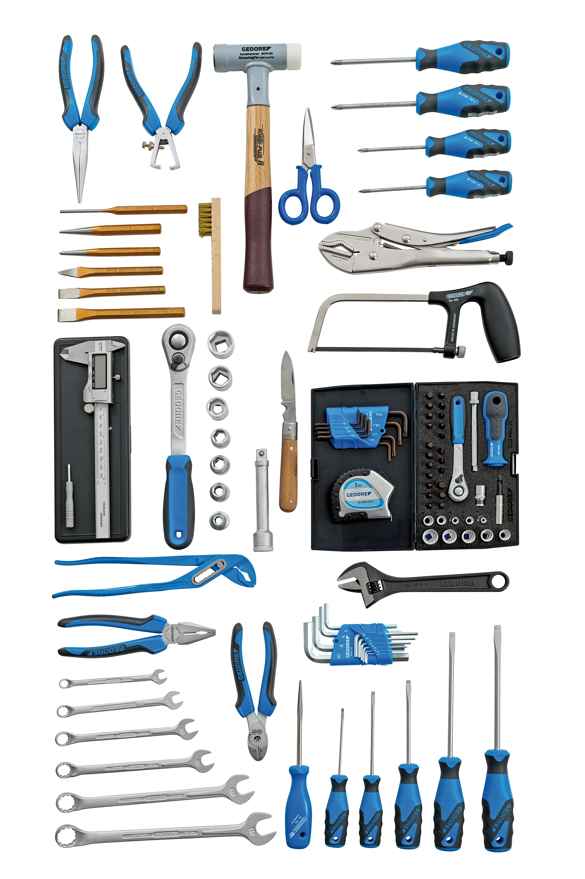 Gedore 8087110 S85 116.01 fekete-fehér notebook kombinált szerszámkészlet, 85 darabos