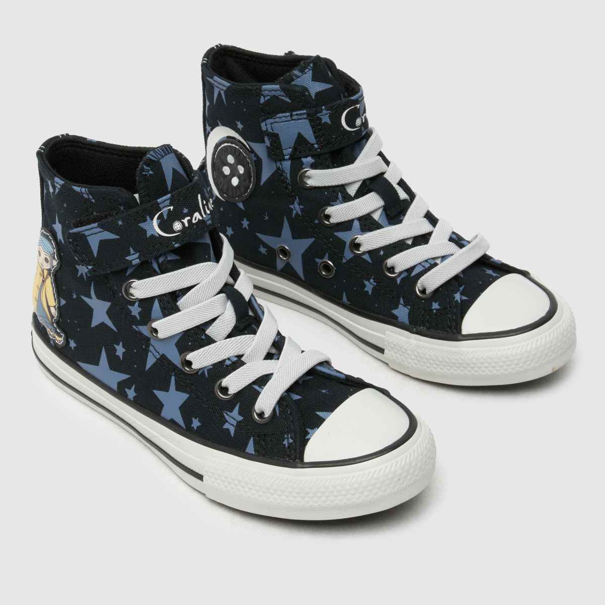 Converse fekete multifunkciós All Star Hi 1V coraline lány junior tornacipő
