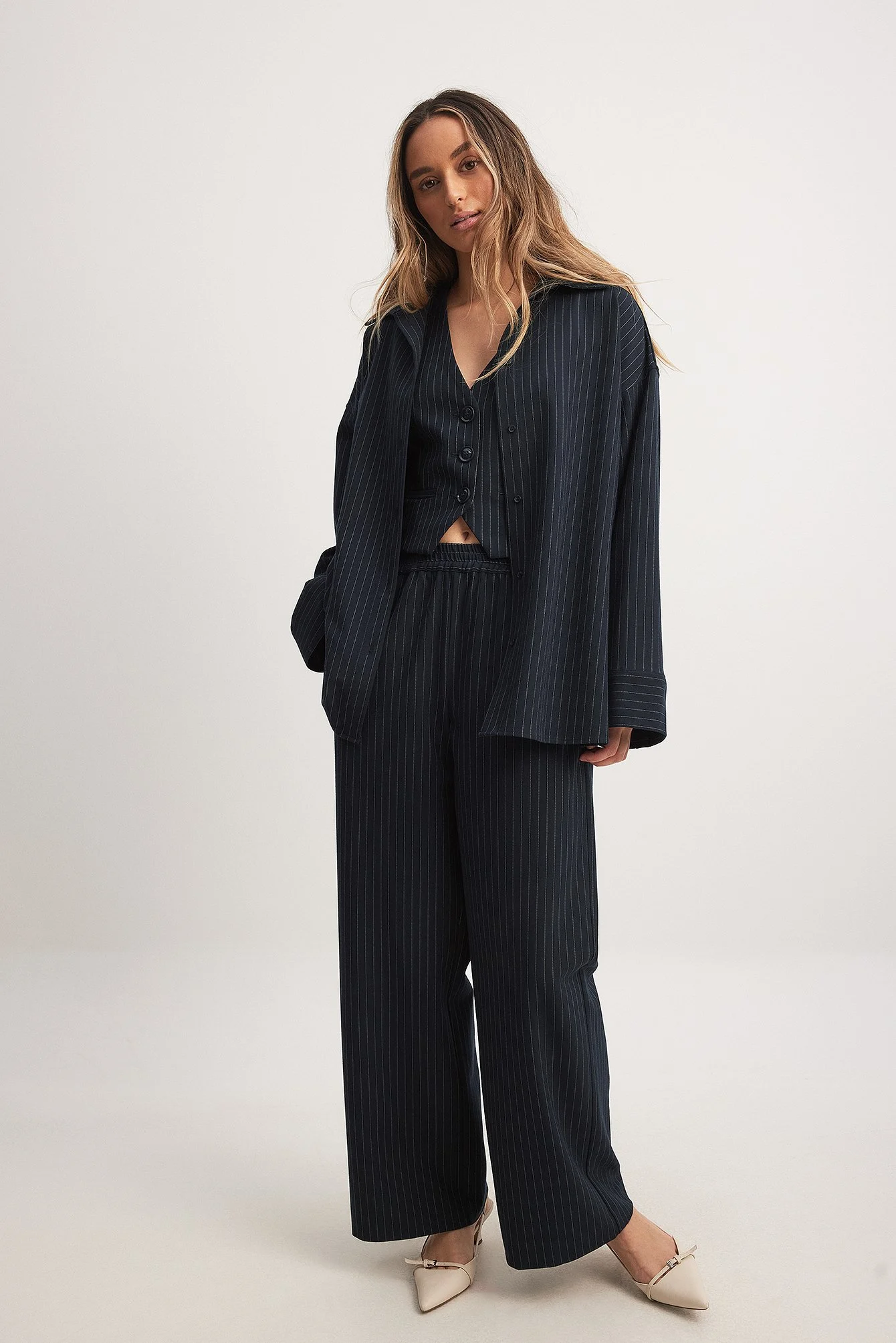 Gestreifte oversized Hemdbluse