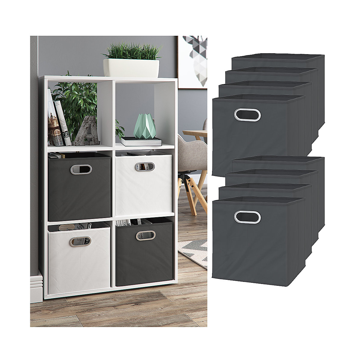 Faltbox 8er Set Anthrazit