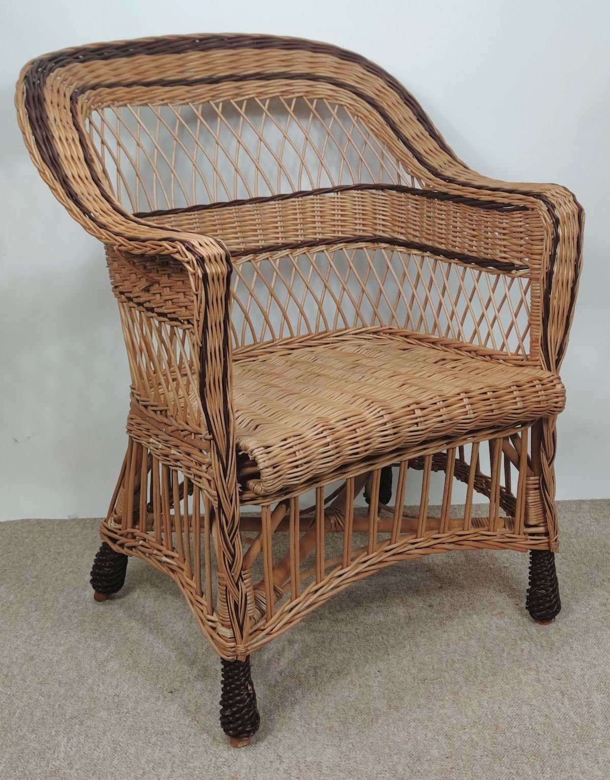 Rattani Rattanstuhl Korbstuhl, Korbsessel Weide, Model Ingvar Rattansessel