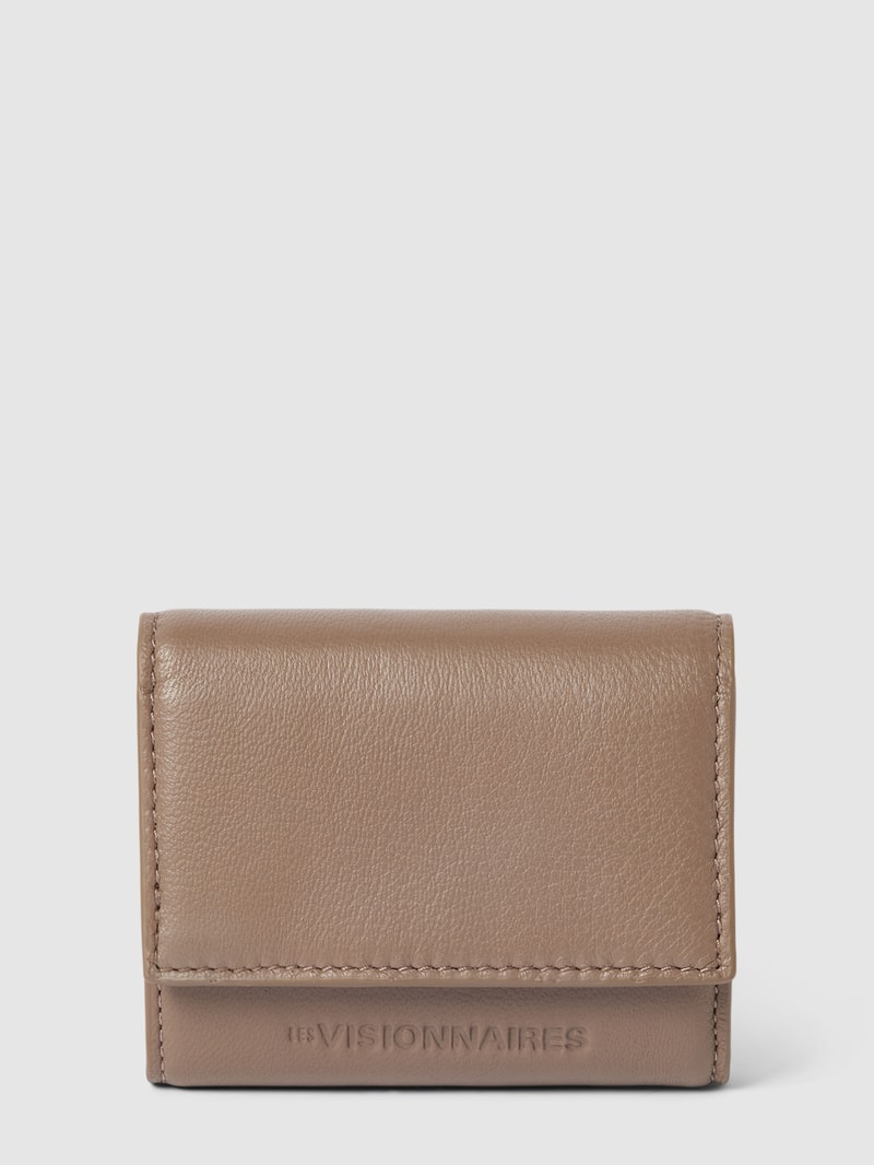 Portemonnaie mit Label-Detail Modell 'MELE SILKY' in taupe