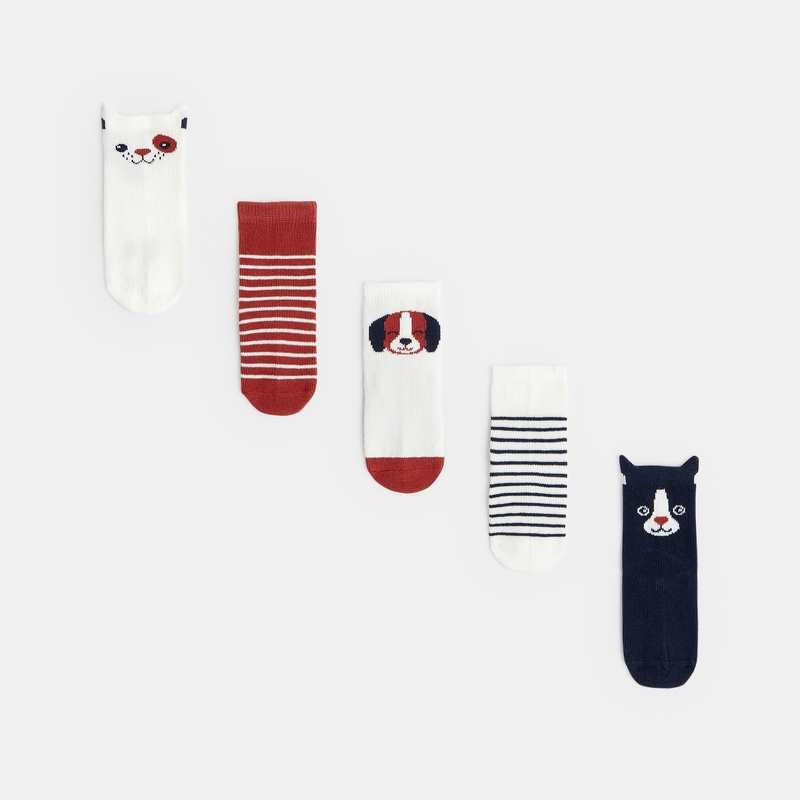 Chaussettes animaux (lot de 5) bleues bébé garçon