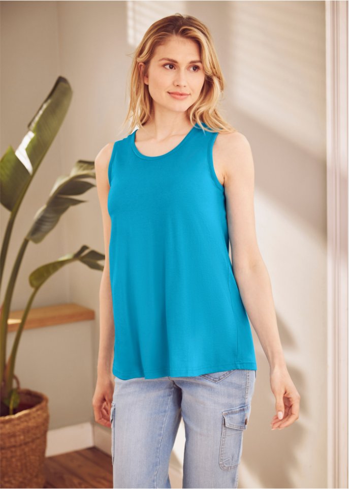 Nachhaltiges Long-Top mit Rundhals