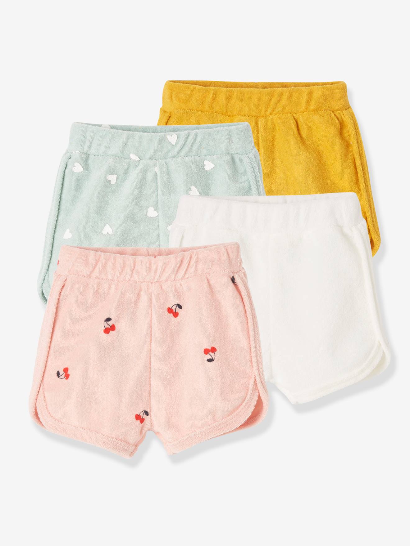 Lot de 4 shorts en éponge bébé lot jaune épicé