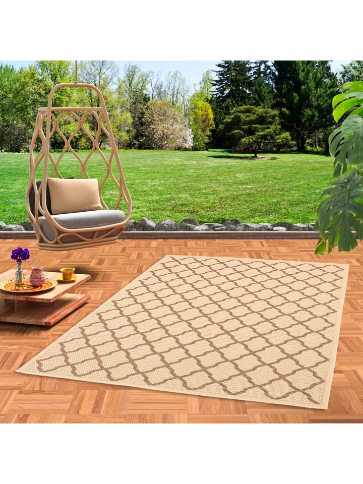 Pergamon In & Outdoor Teppich Flachgewebe Valencia Modern in Beige günstig kaufen