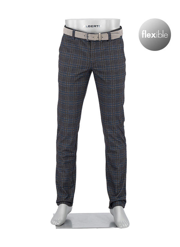 Alberto Golf, Golfhose Rookie, Regular Fit, Jersey, graublau-braun kariert