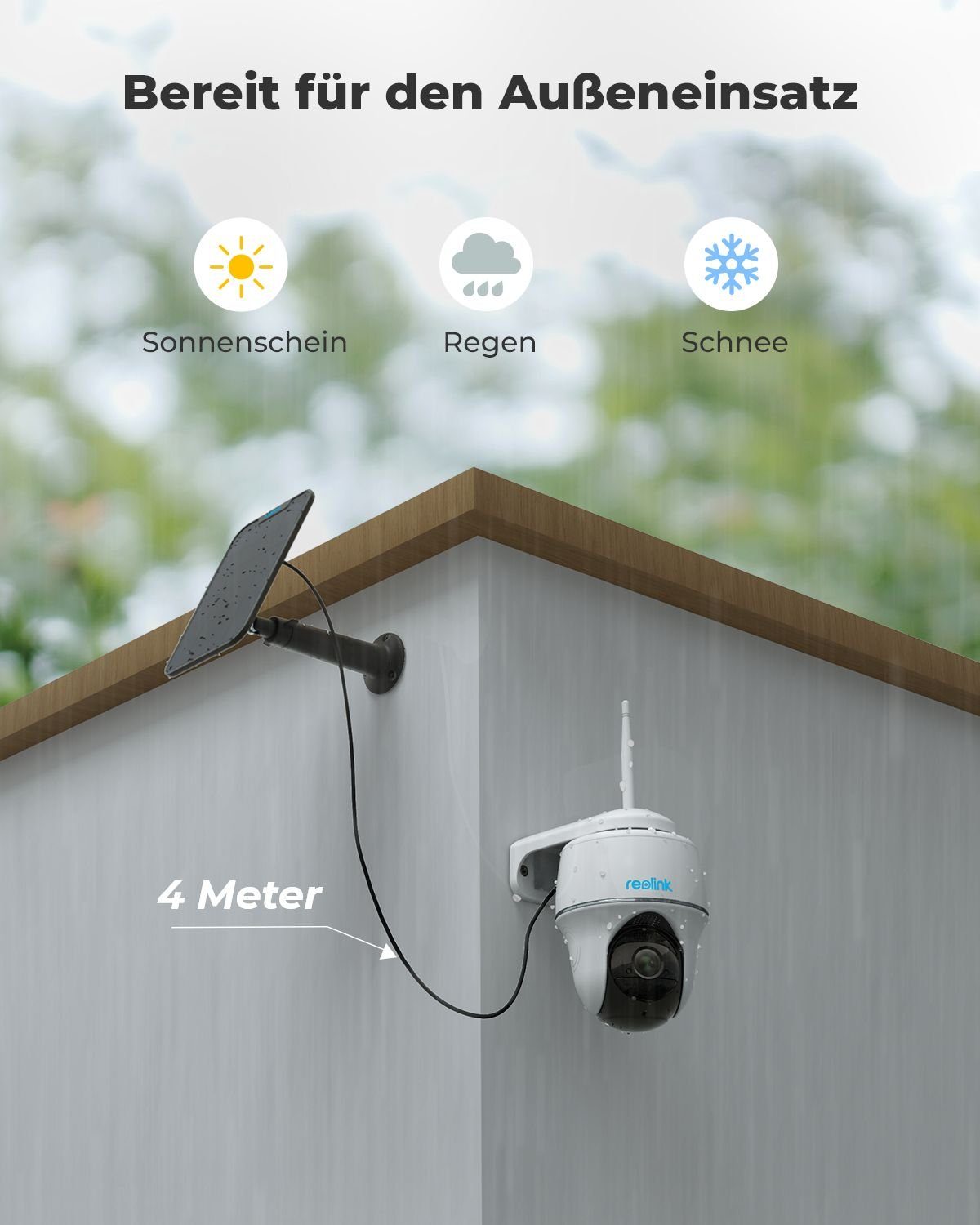 Reolink Argus Serie PTCam ProHD 4MP mit Solarpanel, 4/5GHz WLAN Überwachungskamera (Außenbereich)