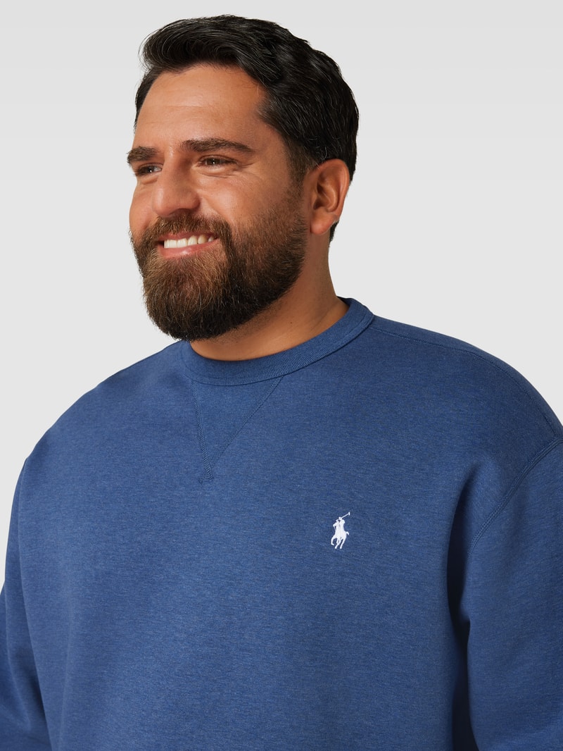 PLUS SIZE Sweatshirt mit Logo-Stitching in blau meliert