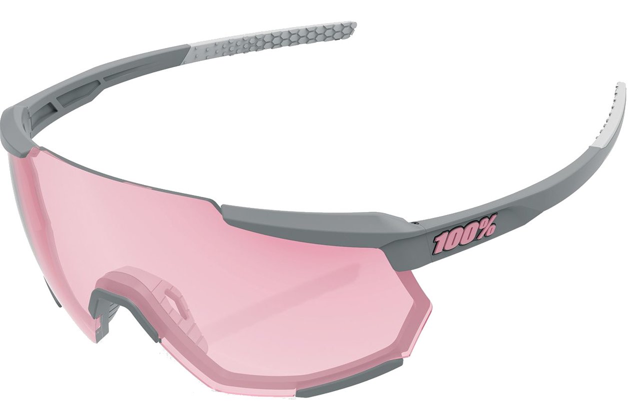100 Percent Racetrap soft tact stone grey / Hiper Coral Lens