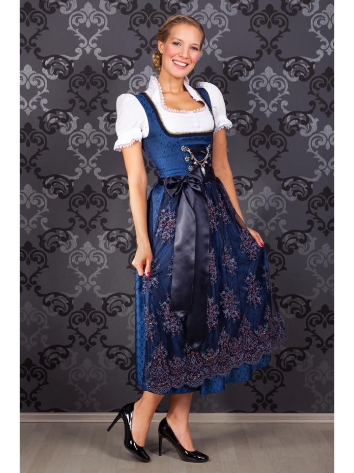 Edelnice Langes Dirndl 2-teilig Josepha in blau günstig kaufen
