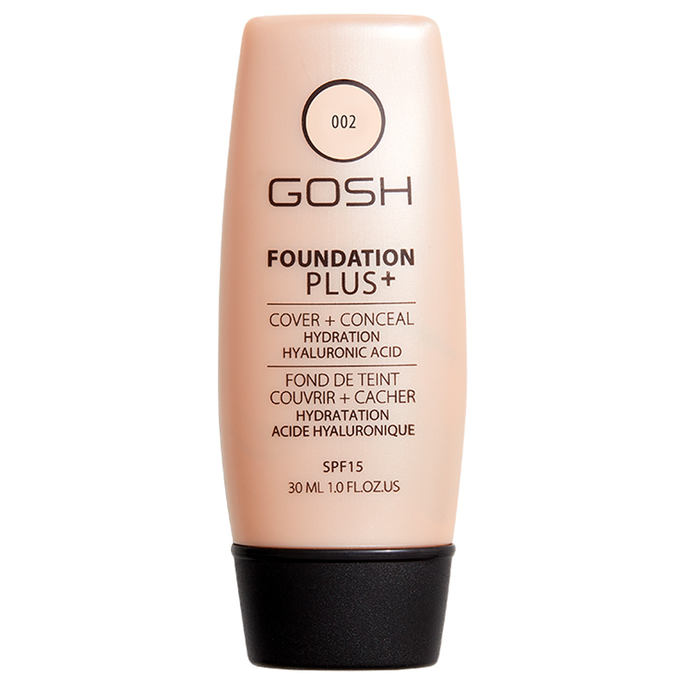 gosh copenhagen Foundation Plus+ Fond de teint liquide hydratant, couvrir+cacher SPF15
